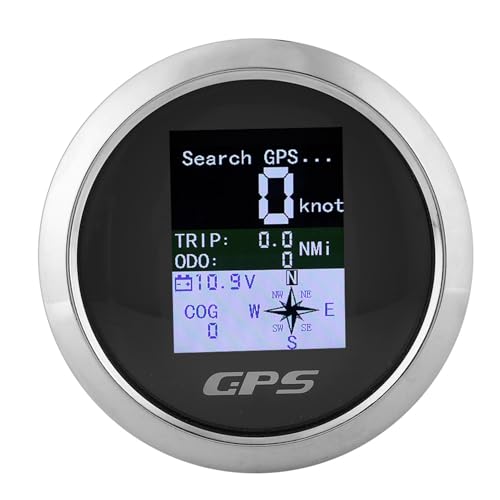 CLFYOU 85mm �X�s�[�h�h�[��ter�A�X�e�����X Steel Warproof Digital GPS Gauge for Car Boat�g���b�N�Awith 8 Direction Navigation Point�AUn Swch kmh mph
