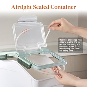 Lifewit 3 pack 15l15lb dog food storage containers with scoop 15l30lb rice dispenser with lidwheels suitable for cereal pet food dry food flour baking supplies in kitchenpantry organization   cucciolini doodles