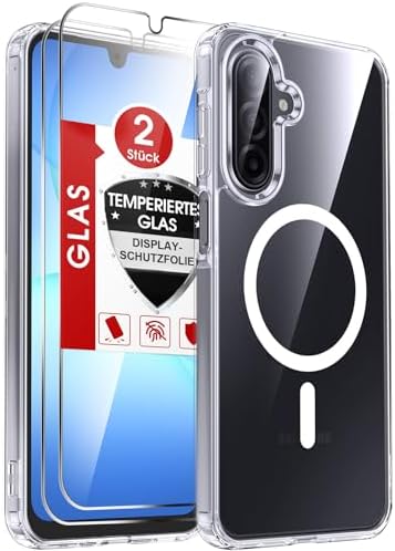 LeYi Nie Vergilbung HD Klar Hülle für Samsung Galaxy A17 4G / 5G mit Magsafe Case A 17 Handyhülle für 2X Panzerglas Magnetisch Schutzhülle [Militärischer Schutz] Stoßfest 256gb Pho