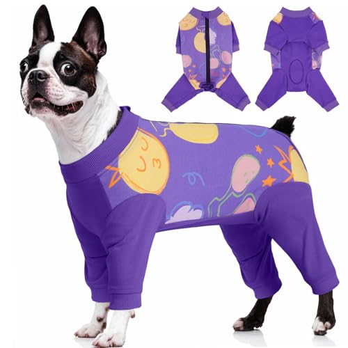 Kuoser Recovery Suit for Dogs, Female Male Dog Surgical Recovery Suit After Surgery, Dog Pajamas for Small Medium Large Dogs, 4 Leg Sleeve Pet Puppy Pjs Onesie for Shedding Abdomen Wounds Sk