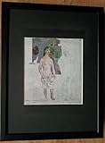  Picasso stampa incorniciata, 30,5 x 40,6 cm cornice, Rare Picasso stampa, Artist and His Model