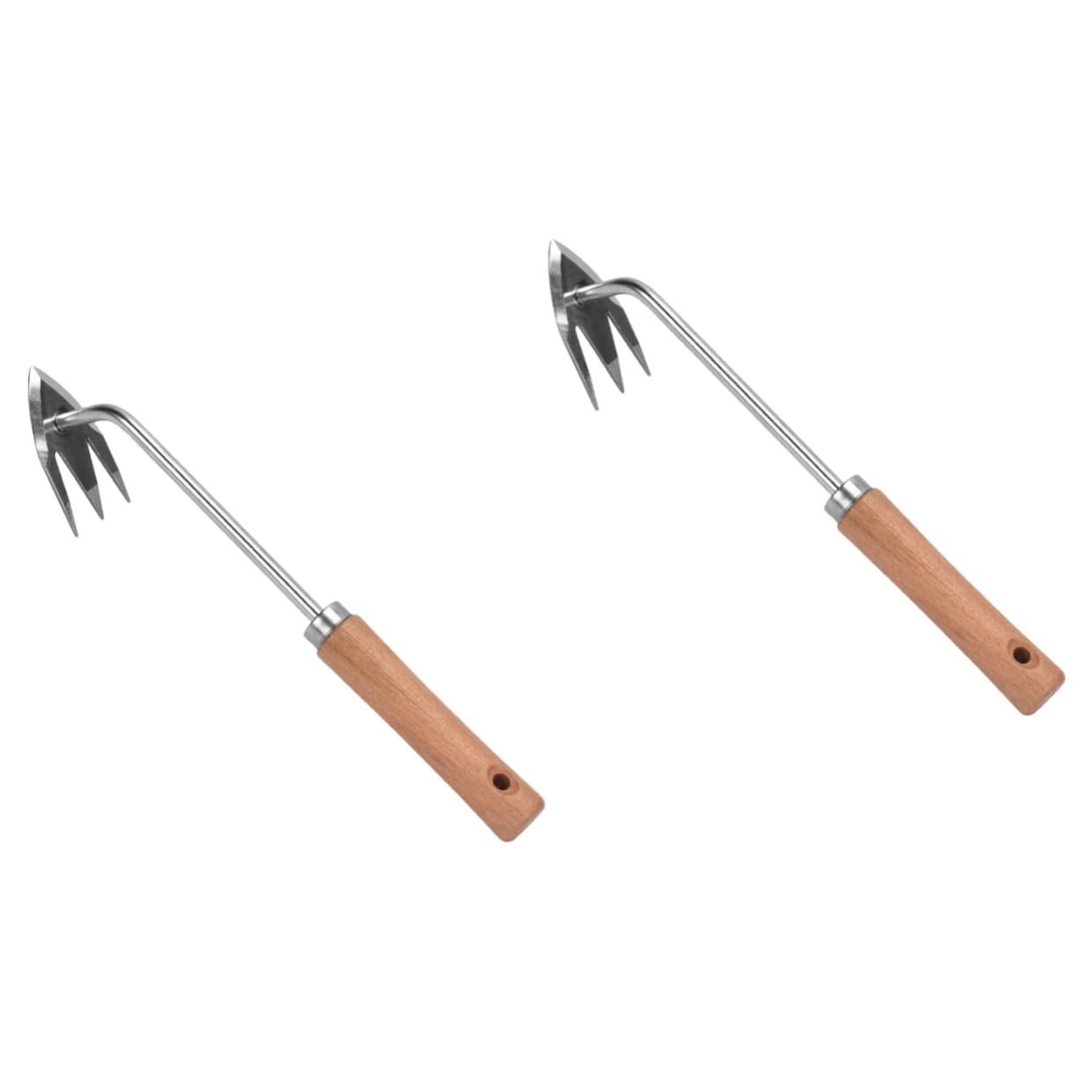 ibasenice 2 Pezzi Mano di Giardinaggio di Nuovo estrattore Staccabile Maniglia Manuale sarchiatore per Erbacce Utensili sarchiatrice attrezzo a forchetta per diserbo di Legno