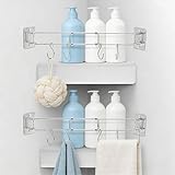 Tlswshsy 2 pack RV Shower Corner Storage Bar - RV Bathroom Organization with S-Hooks...