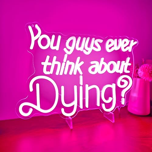 Image of Existential Neon Sign - Thought-Provoking Wall Decor, Pink Neon Light