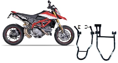 2 Cavalletti alzamoto alza moto per alzare sollevare la ruota gomma anteriore e posteriore davanti dietro del della Ducati Hypermotard 796 821 939 950 1100 Sp