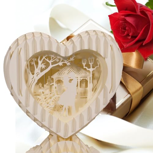 Cœur pliable 3D Magicpaper carte amour en papier sans LED