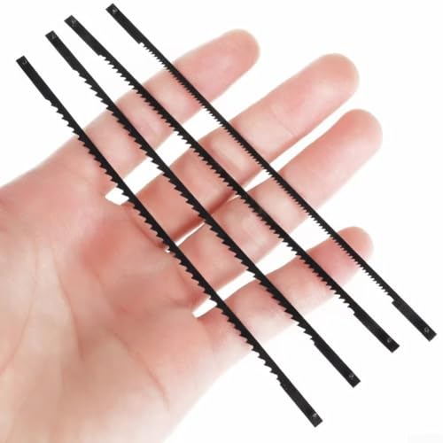 Set di lame per sega a scorrimento in acciaio al carbonio da 12,7 cm, con denti misti per taglio di precisione in legno, plastica e metalli non ferrosi, 48 lame piatte per seghetto alternativo (60