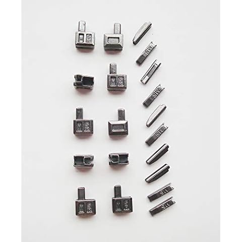 20 pieces #5 Metal Zipper Retainer Box and Zipper Insertion Pin,Zipper Bottom Stopper Sliders Repair Kit,Replace Broken Separating Zippers Kit (Gun metal) Cover