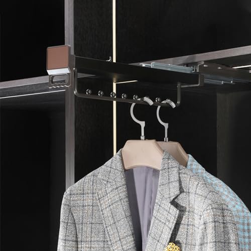 Tringle à vêtements en alliage d'aluminium luxe marron 35cm - 2