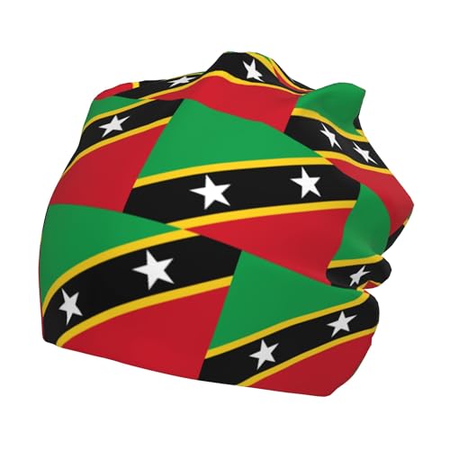 Saint Kitts and Nevis Flag Children Hip Hop Knitted Hat Kids Elastic Leisure Knit Cap Warm Sleep Beanies Black