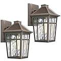 Darkaway Outdoor Sconce Lights Wall Light Fixtures, Exterior Porch Light Outdoor Sconce Anti-Rust Waterproof Aluminum Outside Light with Water Ripple Glass for Patio Yard Doorway Garage