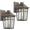 Darkaway Outdoor Sconce Lights Wall Light Fixtures Exterior Porch Light Outdoor Sconce Anti Rust Waterproof Aluminum Outside Light with Water Ripple Glass for Patio Yard Doorway Garage