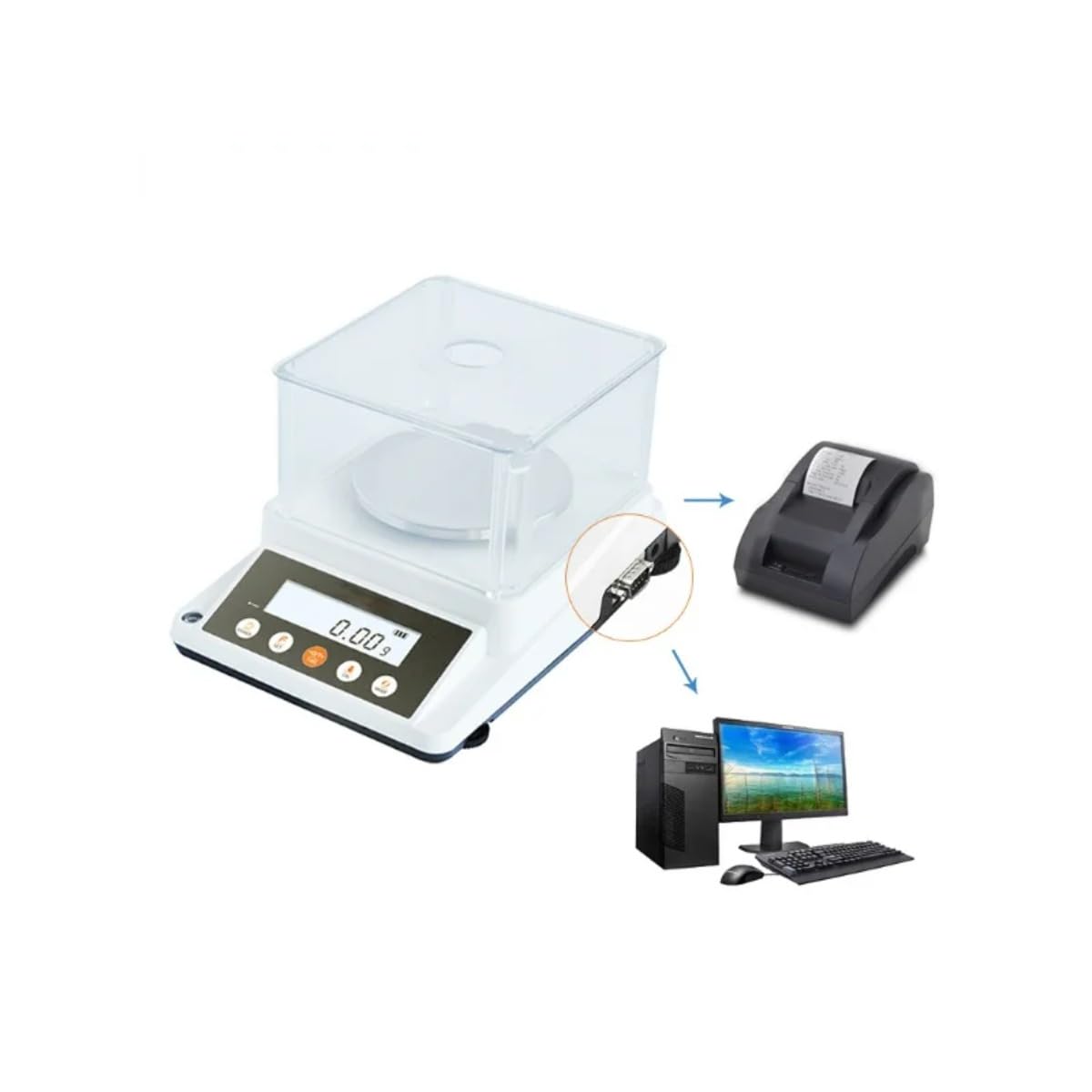 Balance de précision 2100 g ± 0,01 g avec écran LCD Double, résistante au Vent, 3100 g ± 0,01 g,3100g 0.01g