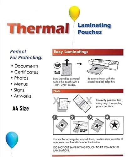 Image of Lamination Pouch (A4 Size - 80 Micron) Clear Glossy Thermal Transparent Waterproof 100 Sheets Perfect Document & Certificate Protection Thermal Film - Multipurpose (A4-80 Micron 100 Pouch)