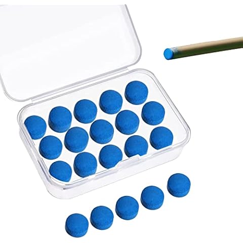 Udewo 20 Pieces Blue Snooker Cue Tips Cover