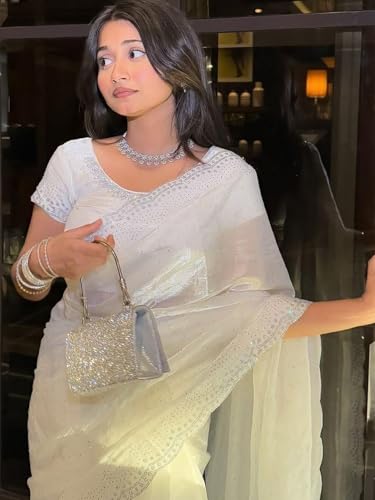 Image of NoseQueen Women Beautiful Soft Silk Designer Saree with blouse