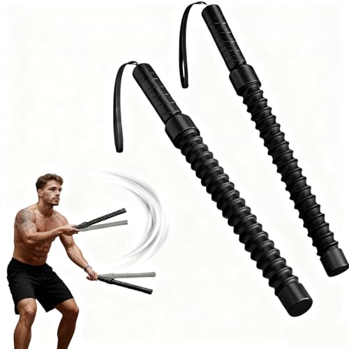 バトルロープ コードレス 自宅用 筋トレグッズ フィットネス器具 全身運動 トレーニングロープ 携帯型 有酸素運動 ホームジム ワークアウト用 筋力アップ エクササイズロープ 2本セット [並行輸入品]