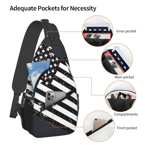 Eagle American flag Cross Chest Bag Large Capacity Bag Travel Hiking Crossbody Bag Daypack for Women Men3