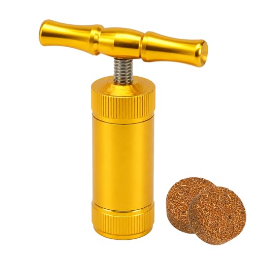 Goldene Pollenpresse T-Griff Edelstahl Langlebige Kräuterpresse Werkzeug Pollen T Presse Rosin Presse Pollenshaker für Kräuter Gewürze Knoblauch Pfeffer Salz Pollen Präzisions-Küchengerät