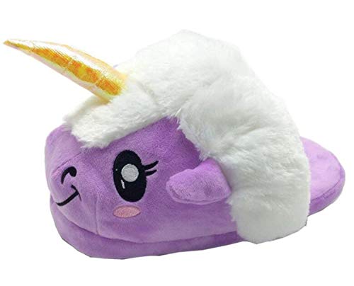 Black Sugar 2017 Peluche Chaussons avec grosse tête de licorne - Unicorn Pantoufles - ROSE BLEU BLANC VIOLET - Taille unique 36 à 41 ADULTE ADO FEMME HOMME - Confort...
