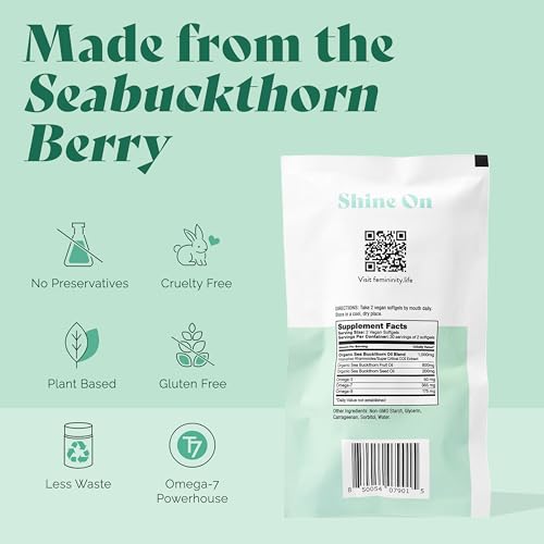 Femininity-Smooth-as-Silk-60-Day-Refill-for-Vaginal-Dryness-120-Softgels--Sea-Buckthorn-Oil-with-365mg-Omega-7-Omega-3-and-Omega-9