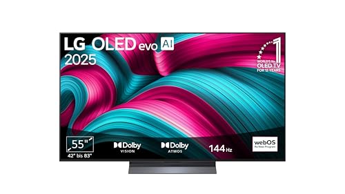 LG OLED55C5ELB TV 55 Zoll (139 cm) 4K OLED evo AI TV (α9 Gen8 4K AI Prozessor, webOS 25, 120Hz (VRR bis zu 144Hz)) [Mode...