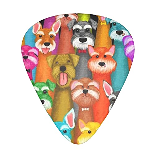 Lot de 24 médiators imprimés chiens pour guitare acoustique, électrique, basse (0,46/0,71/0,96 mm) - Les Beatles, Paul McCartney, John Lennon, RIngo Starr, George Harrison Lot de 24 médiators imprimés chiens pour guitare acoustique, électrique, basse (0,46/0,71/0,96 mm)