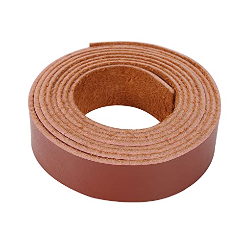 Picheng Brown Leather Strap1 Inch Wide 72 Inches Long, Leather Belt Strips Very Suitable For Pet Collars, Traction Ropes,Belts, Keychains, Leather Watch Straps Diy Craft Projects (Brown) #TOP2