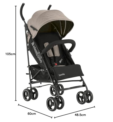 KikkaBoo Silla de Paseo BEETLE, Carrito hasta 22 kg, Plegado, Ligero y Compacto, Beige - imagen 9
