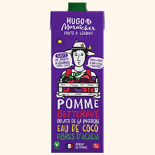 Hugo Le Maraîcher Boisson pomme, betterave, fruits de la passion, fibre d'acacias et poivre - La brique de 1L Cover