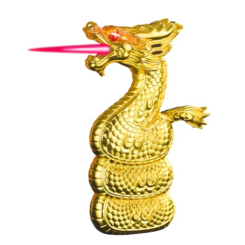Encendedor antorcha con diseño serpiente oro miniatura 1