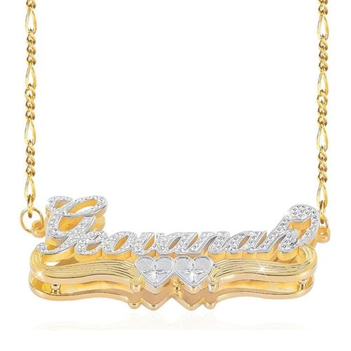 Double Plated Name Necklace Personalized Custom Name Necklace Name Plate Necklaces Name Necklaces for Women Nameplate Customized Necklace for Women