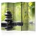 Produktbild decomonkey Raumteiler Paravent Beidseitig XXL Spa Zen 225x172 cm 5 TLG. Trennwand Vlies Leinwand Raumtrenner Sichtschutz spanische Wand Blickdicht Textile Haptik Pflanzen Stein Natur