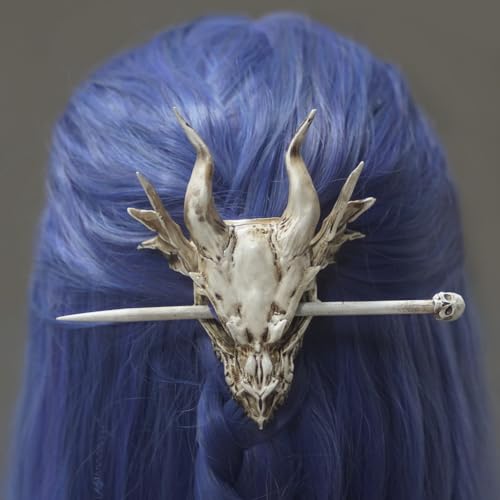 Pinza para cabello cráneo dragón gótico resina 1 pieza miniatura 5