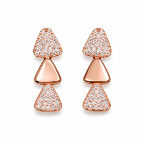 Image of Nilu's Collection Rose Gold Plated AD Stone Jewellery Set for Women, Girls | Special Ocassion, Wedding, Engagement, Dating | Anti Tarnish | Anti Allergy | Necklace and Earring Set | Gift for Her