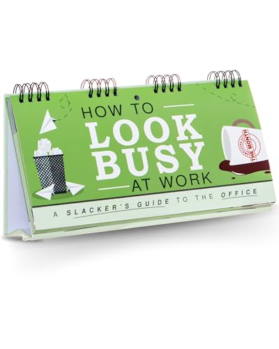 Boxer Gifts Funny Coworker Gifts - How To Look Busy At Work Flipbook - Fun Desk Decor Sign - Gag White Elephant Gift For Coworkers & Boss
