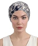 Deresina Harmony Volumen-Kopfbedeckung – Bambus Chemomütze für Frauen bei Haarausfall & Alopezie, Ultra-Weich, Atmungsaktiv, Einheitsgröße (Graues Paisley)