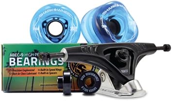 Shark Wheel 72 mm Bundle, Sapphire DNA Wheels with ABEC 9 Bearings & Pro Series Trucks