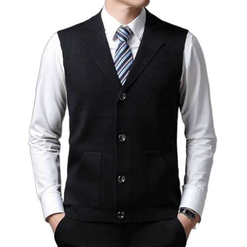 Gilet en tricot pour homme contre le froid col costume élégant
