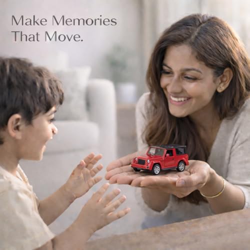 Image of Off-Road SUV Toy Car with Push-Back Action & Openable Doors| Durable ABS Plastic Off-Roader Vehicle Toy for Kids (3+ Years)|Red