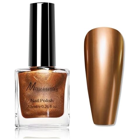 NLFOX Gold Metallic Nail Polish Quick Dry Cover
