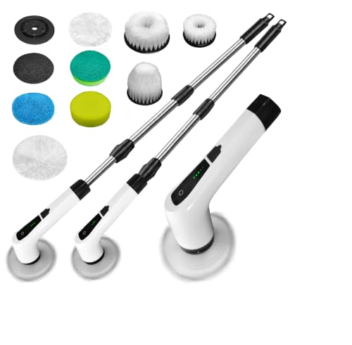 LED ATOMANT Cepillo Electrico Limpieza Hogar 9 en 1 Mango Telescopico