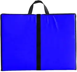 Colchonete Dobrável Maleta Reabilitação Academia Aulas Abdominal Espuma Confortável D50, medida 42x110cm Grande, Azul