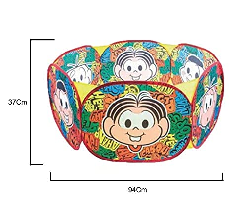 Piscina de Bolinhas Turma da Mônica com 100 Bolinhas e Cesto Organizador de Brinquedos