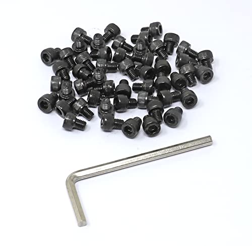 Image of iexcell 50 Pcs M5 x 6mm Thread Pitch 0.8 mm Alloy Steel 12.9 Grade Hex Socket Head Cap Screws Bolts Kit, Black Oxide Finish