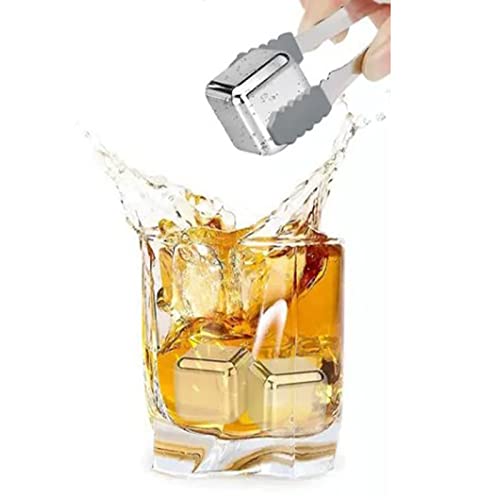 image for Serlium Whiskey Stones, 8PCS metal ice Stainless Steel ice cubes reusa