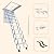 Folding Ladder Loft Stair, 12 Steps Retractable Pull Down Attic Stairs with 31.5x39.4in Open Size,Attic Ceiling Pull Down Ladder, Carbon Steel, Ldeal for Garage Attics, Storage Rooms (Blue)
