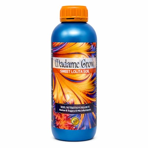 MADAME GROW Dünger Pflanzen – Grüner Pflanzendünger – Flüssigdünger für Pflanzen – Universeller Wachstumsdünger – Blühdünger für Pflanzen – Aromatische Früchte – Große Blumen (SWEET LOLITA SOIL 1L)
