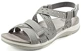 Earth Footwear Women's Sass3 Sandal, Grey, 7.5 W US