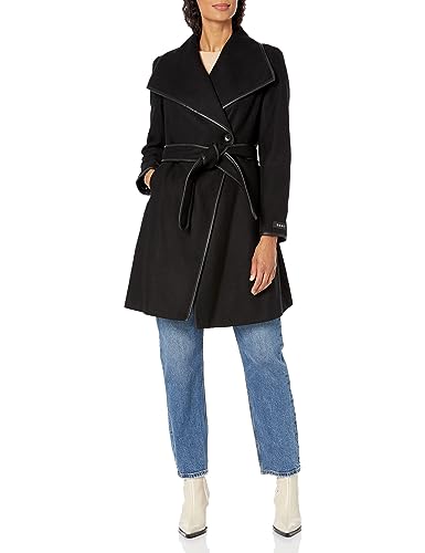 DKNY Damen Oberbekleidung Softshelljacke Schwarz mit Bindegürtel und...